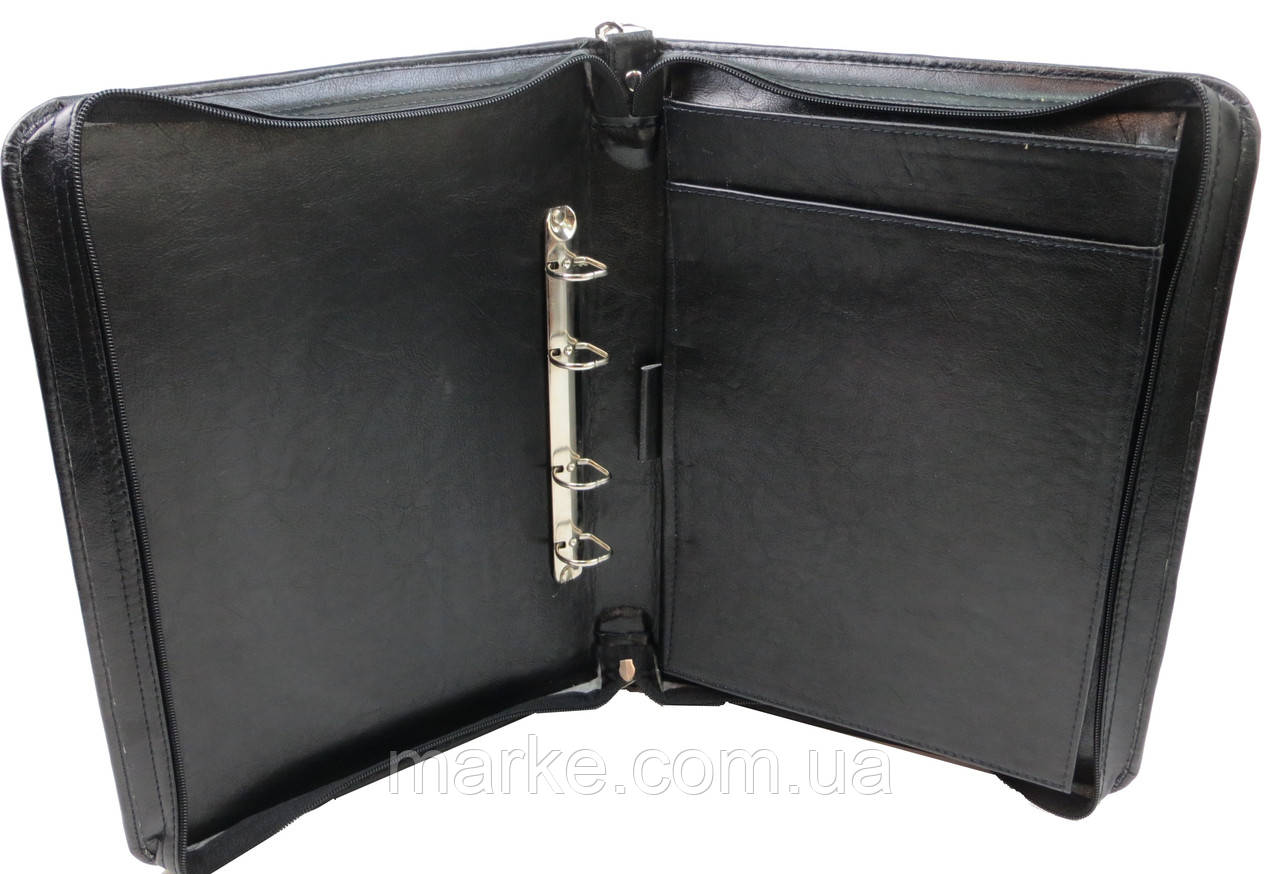 Папка чоловіча зі шкірозамінника Exclusive, Україна чорна, фото 1