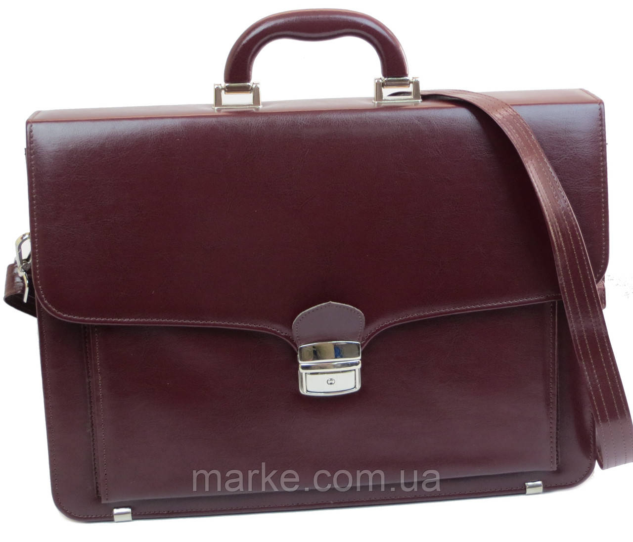 Чоловічий портфель зі штучної шкіри AMO Польща SST07 bordo