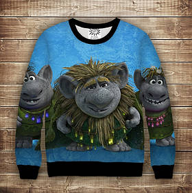 Світшот з 3D принтом на тему Тролі Холодне серце FROZEN Дорослі та дитячі розміри ВСІ Розміри