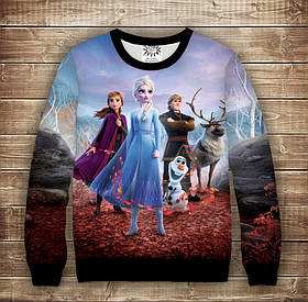 Світшот з 3D принтом на тему Холодне Серце Зачарований ліс Дорослі та дитячі розміри ВСІ Розміри