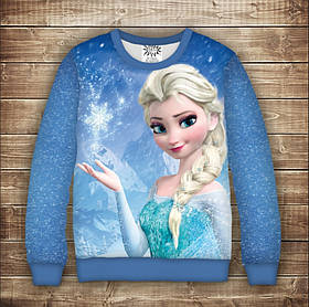 Світшот з 3D принтом на тему Холодне серце Магія Ельзи Дорослі та дитячі розміри ВСІ Розміри