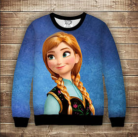 Світшот з 3D принтом на тему Холодне Серце Анна Дорослі та дитячі розміри ВСІ Розміри