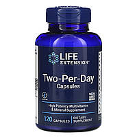 Мультивітаміни та мінерали Two-Per-Day 120 капсул для приймання двічі на день, Life Extension