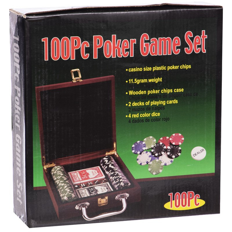 Покерный набор 100 фишек в деревянном кейсе IG-6641: Gsport - фото 2 - id-p633677125
