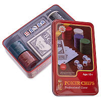 Покерный набор 100 фишек в металлической коробке IG-4591: Gsport