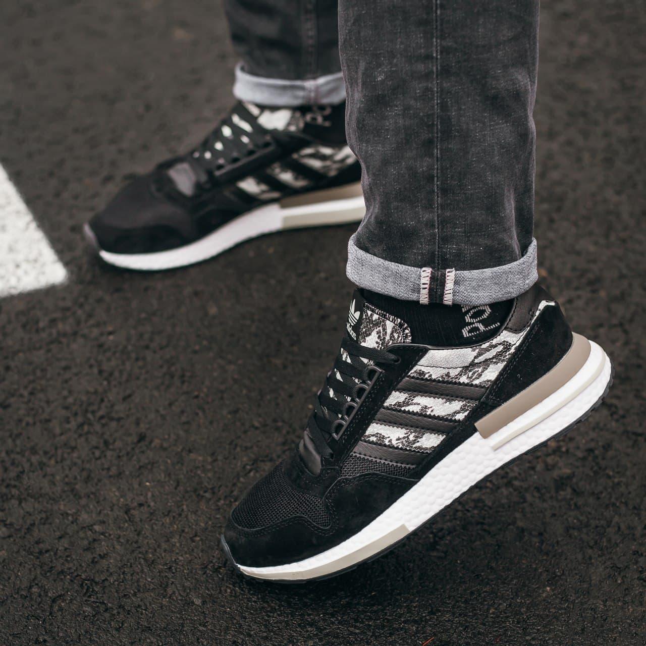 Кроссовки мужские черные Adidas ZX 500 RM (00737) Магазин