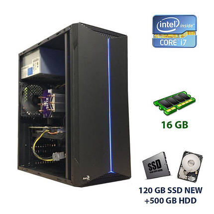 Aerocool Split-A-BK-v1 Tower NEW / Intel Core i7-4770 (4 (8) ядра по 3.4 — 3.9 GHz) / 16 GB DDR3 / 120 GB SSD, фото 1