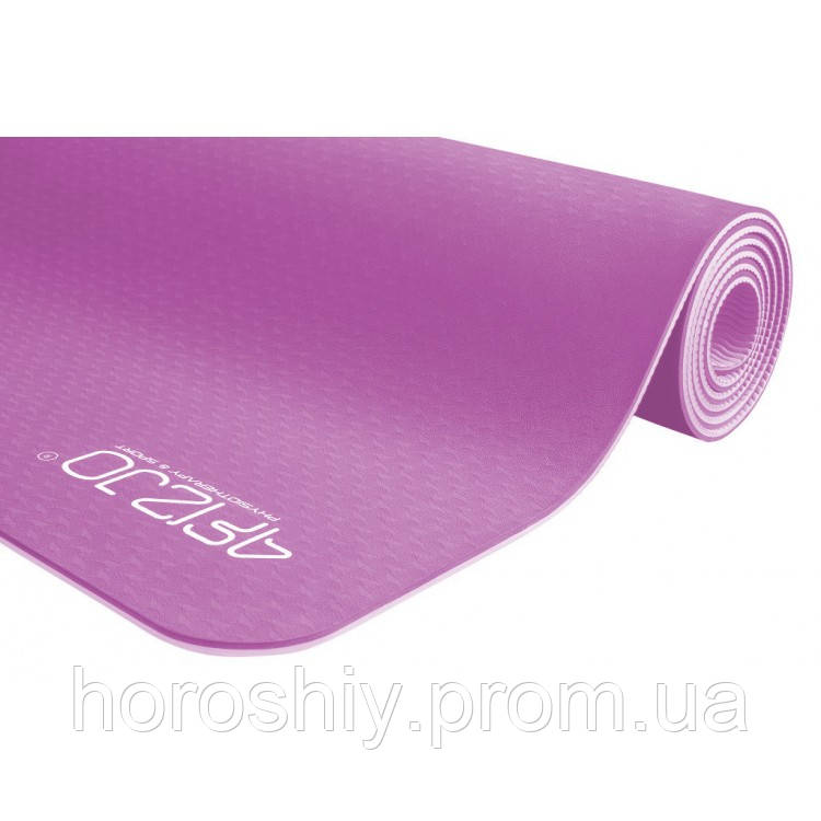 Килимок мат для йоги та фітнесу нековзний 6 мм Рожевий