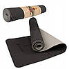 Килимок для йоги та фітнесу Йога мат нековзний Чорний 6 мм Springos TPE, фото 4