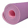 Фітнес килимок Йога мат нековзний 6 мм Purple / Pink, фото 3