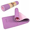 Фітнес килимок Йога мат нековзний 6 мм Purple / Pink, фото 6
