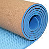 Килимок для йоги та фітнесу 0,6 см Синій SportVida, фото 3