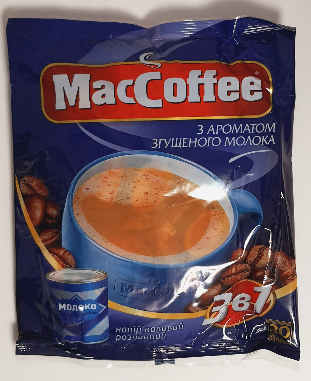 Кава "MacCoffee" 3в1 зі смаком "Згущене молоко" 20 стіків