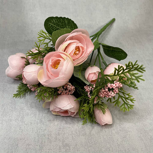 Искусственные цветы Букет ранункулюса с ягодой 30 см. искусственная ...