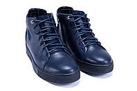 Мужские зимние кожаные ботинки ZG GO GO Man Blue, Кроссовки зимние синие, спортивные ботинки