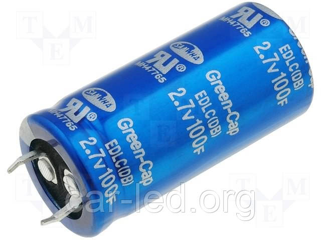 100 F - 2,7v  (EDLC) Суперконденсатор- іоністор DB 22*45 SAMWHA, фото 1