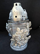 Лампадки свічки скло квадратні з трояндами 18 годин, фото 3