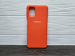 Силіконовий чохол із мікрофіброю для Samsung Galaxy M51 жовтогарячий матовий софт тач