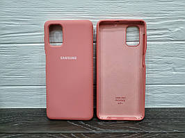 Силіконовий чохол із мікрофіброю для Samsung Galaxy M51 персиковий матовий софт тач