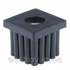 Заглушка для профільної труби 50х50 мм плоска чорна з різьбою М16