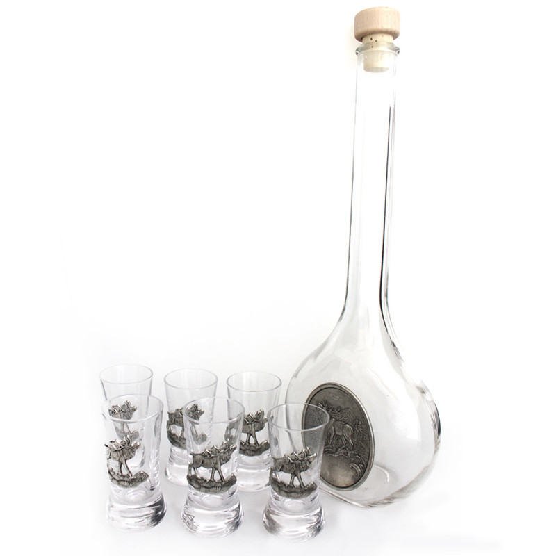 Набір графин і чарки SKS Artina Німеччина харчове олово Олень , 500мл, 50 мл (15154a), фото 1