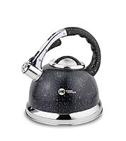 Чайник з нержавіючої сталі з гранітним покриттям 3,5 л зі свистком Higer Kitchen ZP-021 Чорний