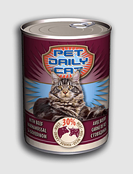 Корм для котів Pet Daily Cat (Пет Дейлі зі смаком яловичини і груші) 415гр, 1шт.