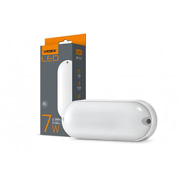 LED СВІТИЛЬНИК IP65 ОВАЛЬНИЙ VIDEX 7W 5000K БІЛИЙ