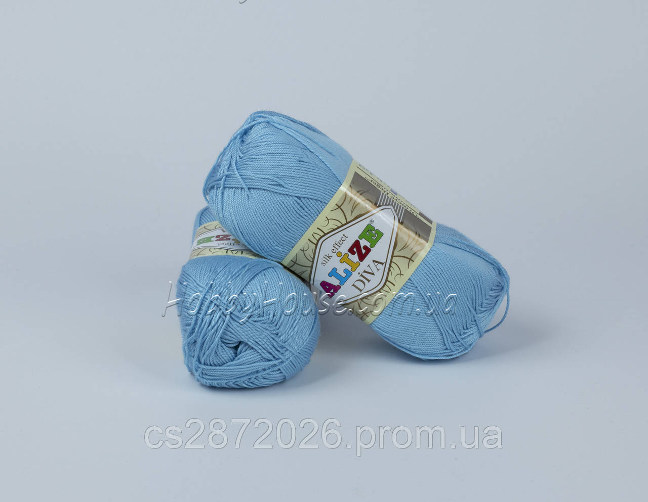 Пряжа Ализе Дива, Alize Diva, цвет №350 светло голубой - фото 1 - id-p1355023649