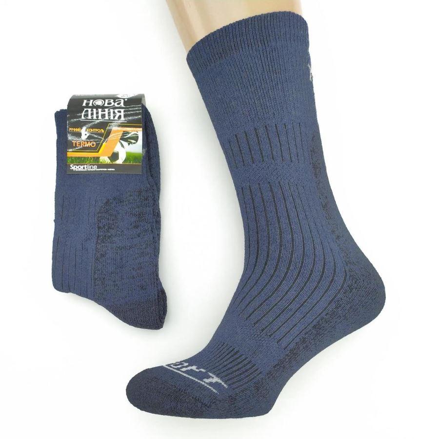 Шкарпетки чоловічі махрові рубчик термо високі Нова Лінія 27р джинс 20035884, фото 1