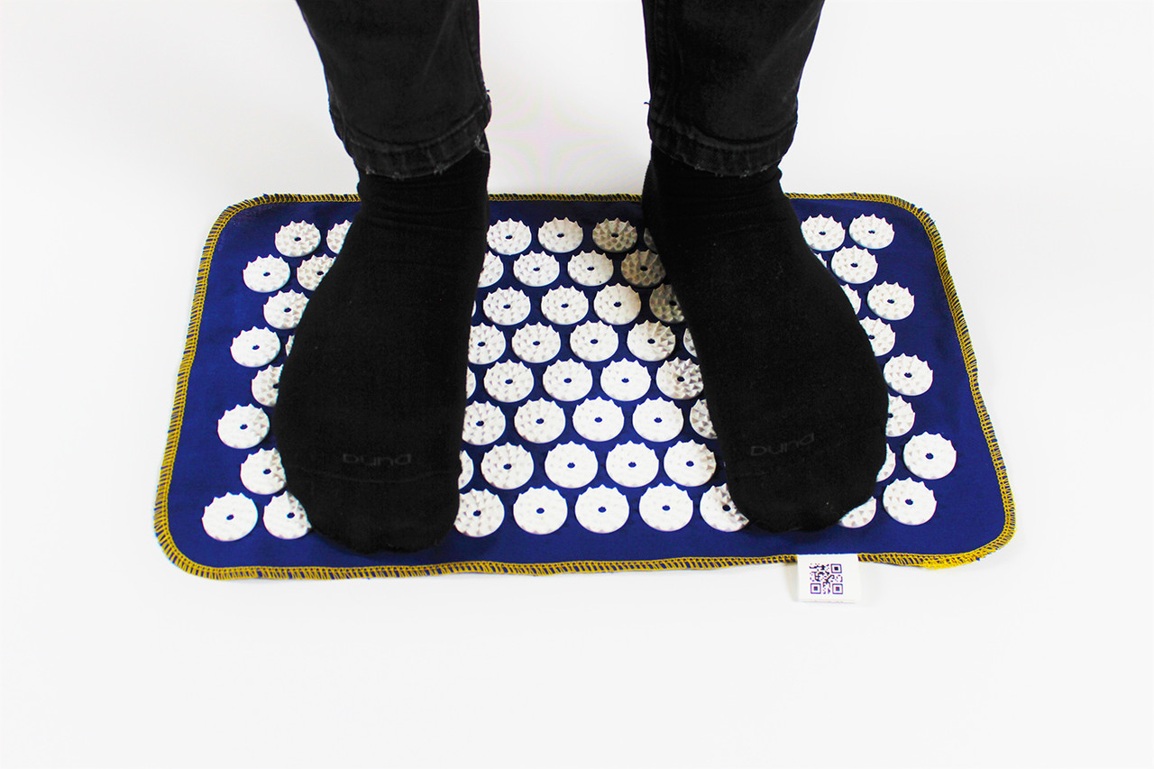 Масажний килимок Аплікатор Кузнєцова (акупунктурний голка для спини) OSPORT Lite Mini (apl-018) Синьо-білий, фото 1