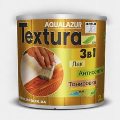 Лазур для дерева Аквалазур TEXTURA швидковисихна біла 0,75 л
