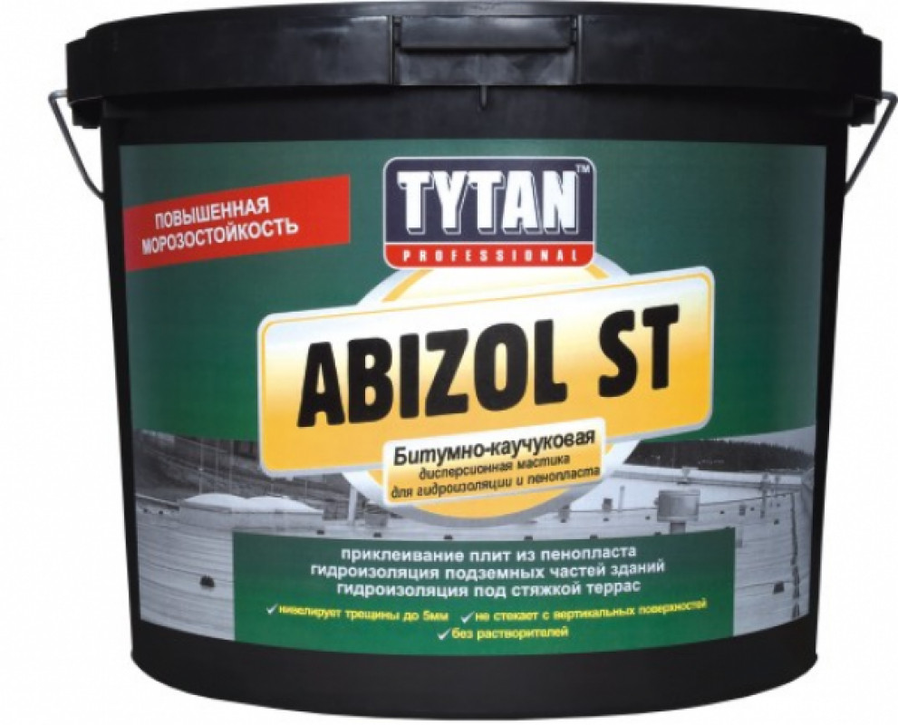 TYTAN ABIZOL ST 9 кг мастика для гідроізоляції та приклейки пінопласта