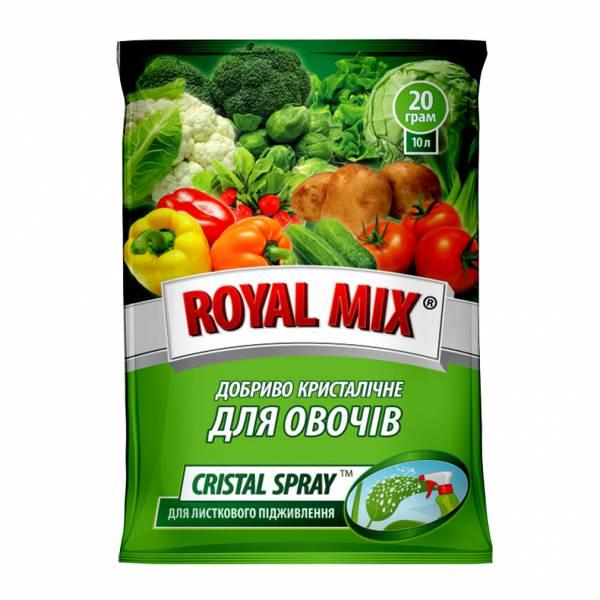 Добриво Royal Mix cristal spray для овочів (N-12;P-17;K-32+мікроелем.+прилипач) 20г, Агрохімпак