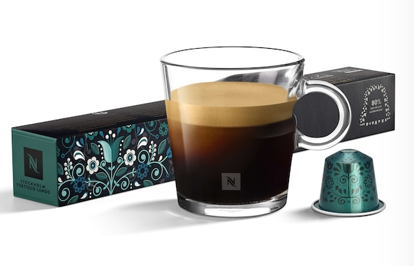 Кава в капсулах Nespresso Stockholm Fortissio Lungo 8 (тубус 10 шт.) Швейцарія
