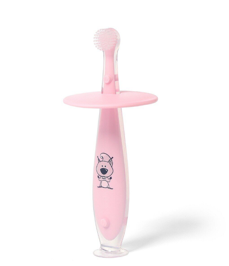 Безпечна зубна щітка Baby Ono (рожева) 6m+, фото 1