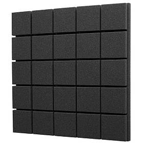Панель з акустичного поролону «Плитка» EchoFom Standart Чорний графіт 500х500х30 або 500х500х50, фото 2