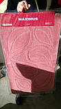 Рожевий набір килимків Туреччина 3Д з малюнком у ванну кімнату та туалет, фото 2