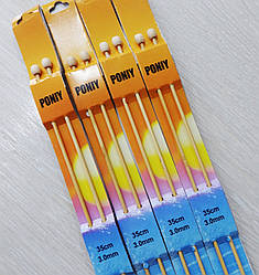 Спиці для в'язання №3.0 дерево 35 см PONIY