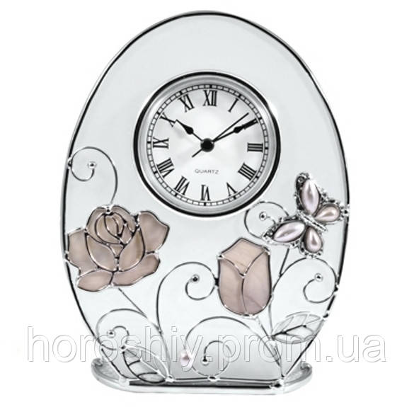 Годинник для дому настільний кварцевий з трояндочками Jardin D`ete