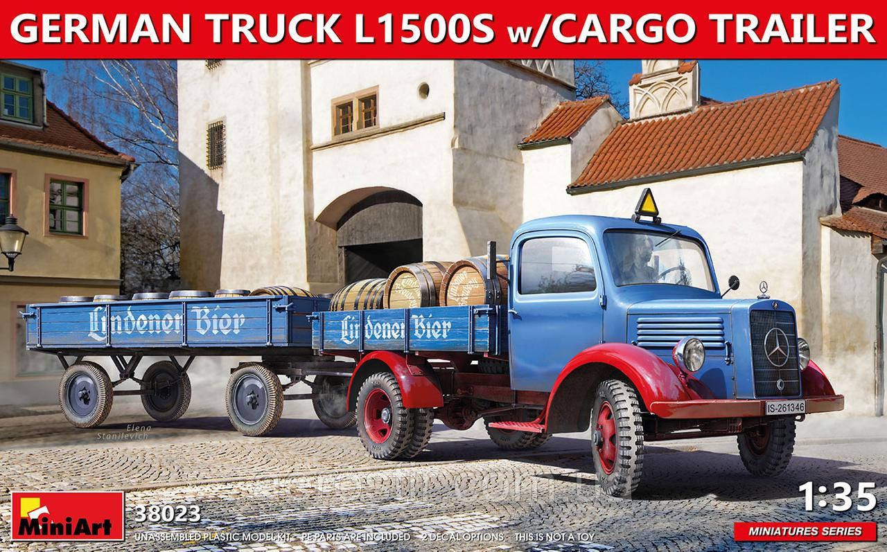 ГРУЗИК L1500S З ПРИЧЕПАМ 1/35 MiniART 38023, фото 1