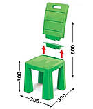 Столик і стільчик ТМ Doloni 2в1 + хокей, дитячий пластиковий столик і стілець-табурет салатовий, фото 5