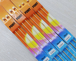 Спиці для в'язання №2.0 дерево 35 см PONIY