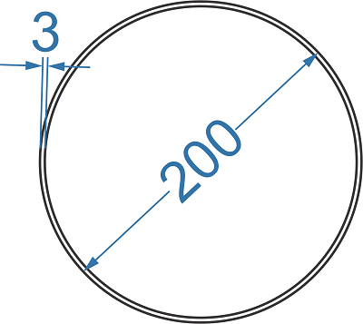 Алюмінієва труба кругла ø 200x3,5 мм б.п.