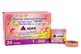 Пластир медичний RiverPlast IGAR Ультрапор (на нетканій основі) 1 см × 500 см 24 шт.