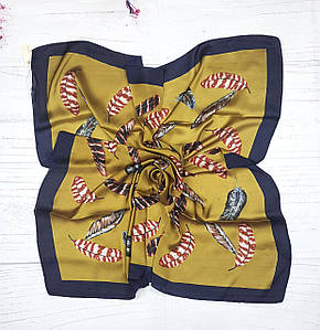 Хустка модна шовкова жіноча рафаїла гірчиця