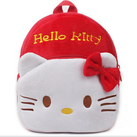 Рюкзачок для садка. Дитячий м'який рюкзак для дівчини Hello Kitty, Хеллоу Кітті. Плюшевий рюкзак для дітей