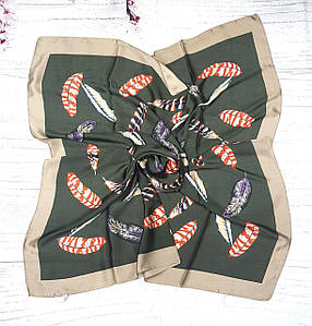 Хустка модна шовкова жіноча рафаїла оливкова