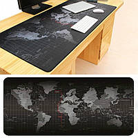 Килимок для миші Карта світу 70*30 black map