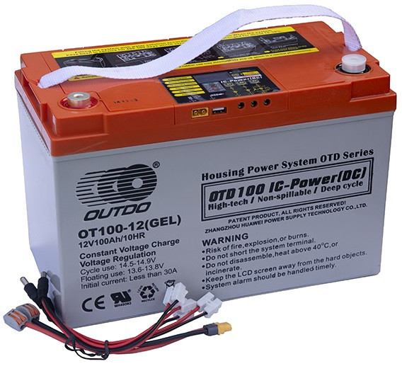 OT 12V100ah контроллер Outdo UPS Аккумулятор, фото 1